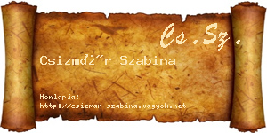 Csizmár Szabina névjegykártya