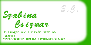 szabina csizmar business card