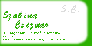 szabina csizmar business card